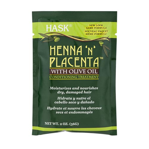 Hask Henna Placenta Moisturizes and Nourishes Conditioning with Olive Oil 2Oz (56g)